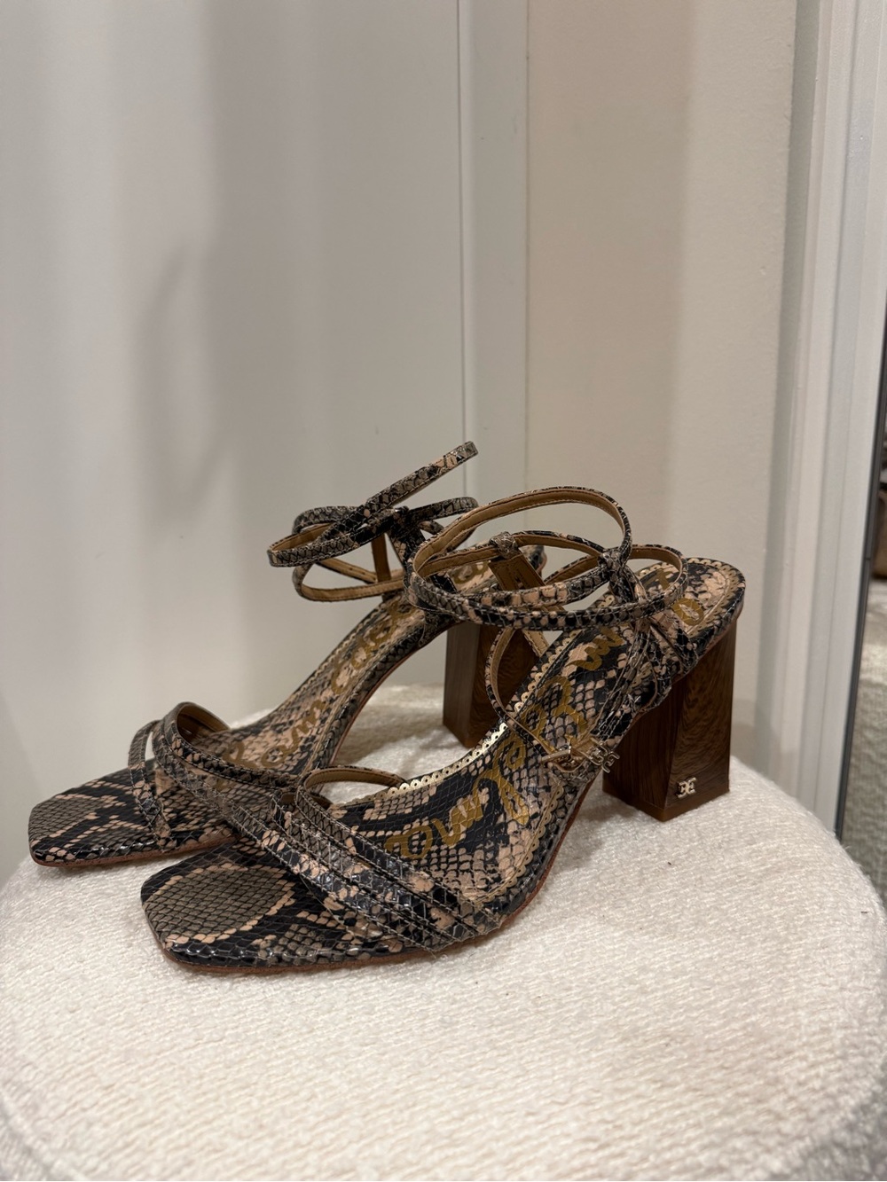 Sam Edelman Brown Snakeskin Heels